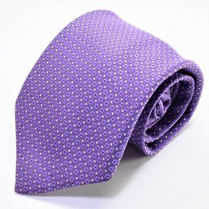 Lanvin Purple Geometric Silk Mens Necktie